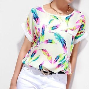 Blusa de Penas Coloridas