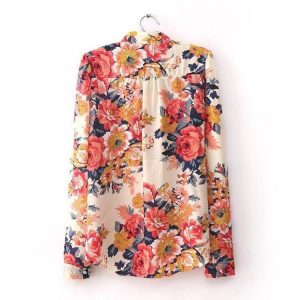 Camisa de Chiffon Floral