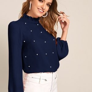 Blusa Elegante com Pérolas