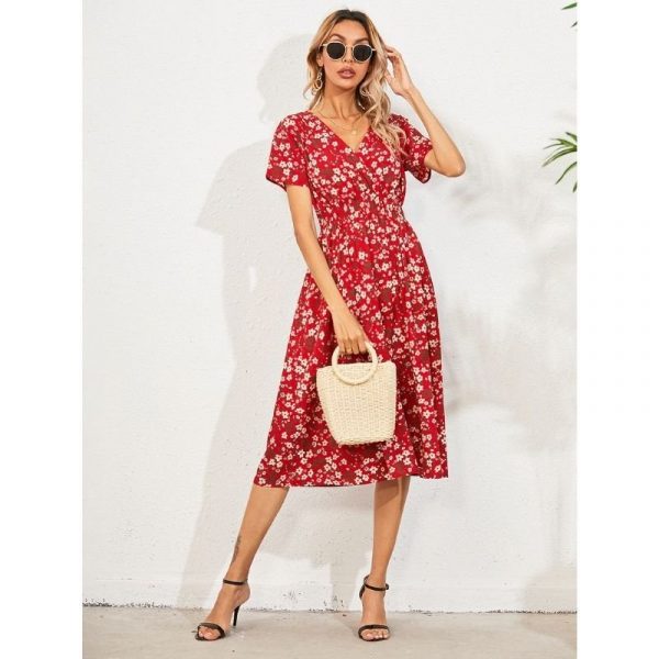 Vintage floral midi store dress